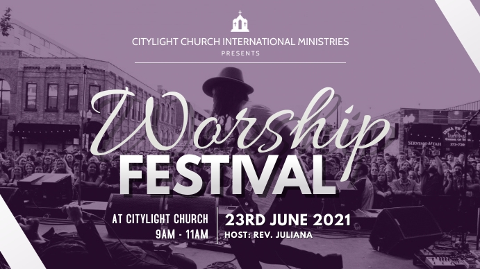 WORSHIP church flyer 数字显示屏 (16:9) template