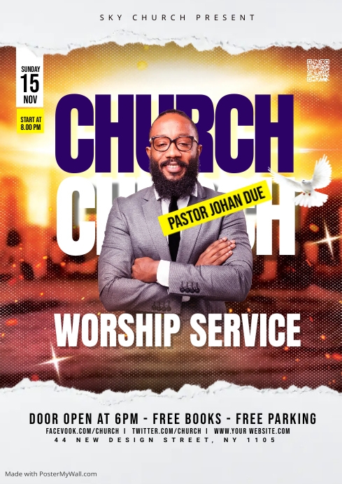 Worship Church Flyer A3 template