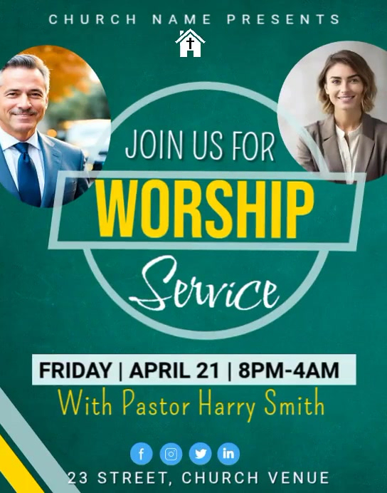 Worship Church Flyer Template PosterMyWall
