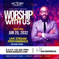 Worship Church Flyer Cuadrado (1:1) template
