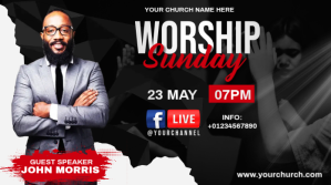 Czarny Church Worship Event Twitter Post Template