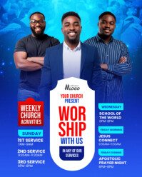 worship conference flyer Instagram Portrait template