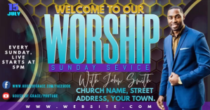 Church Worship Service Facebook Ad Template