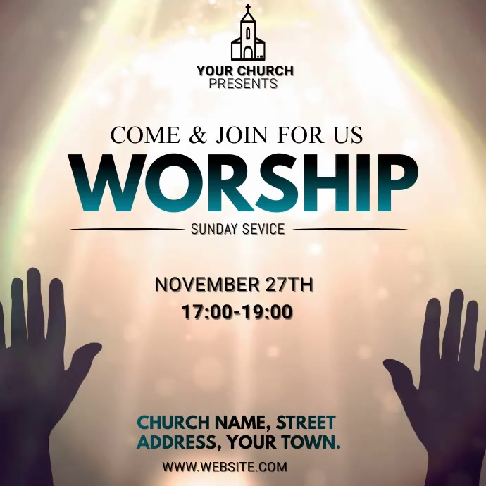WORSHIP Template PosterMyWall