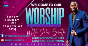 Pink Worship Service Facebook Ad Template