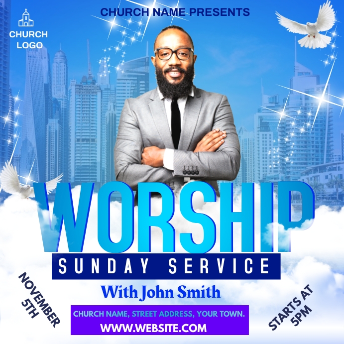 WORSHIP Template PosterMyWall