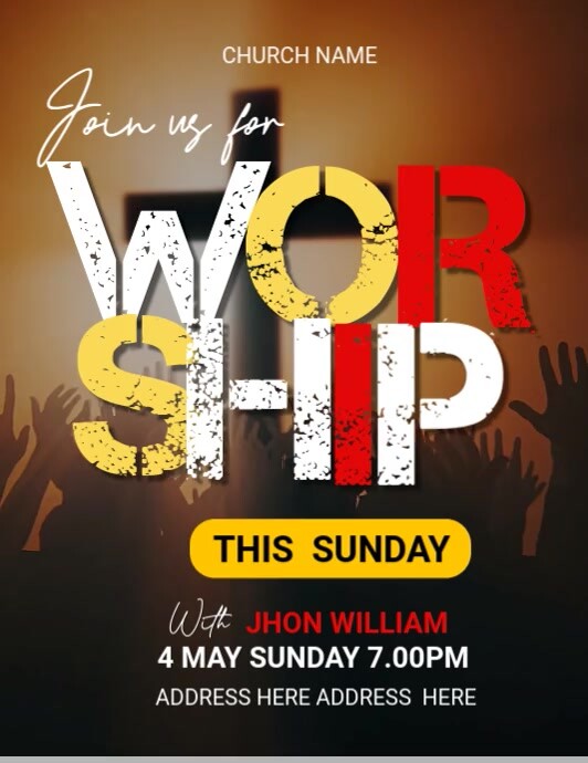 Worship Flyer (Letter pang-US) template