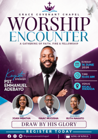 Worship Encounter Church Event Flyer A5 template