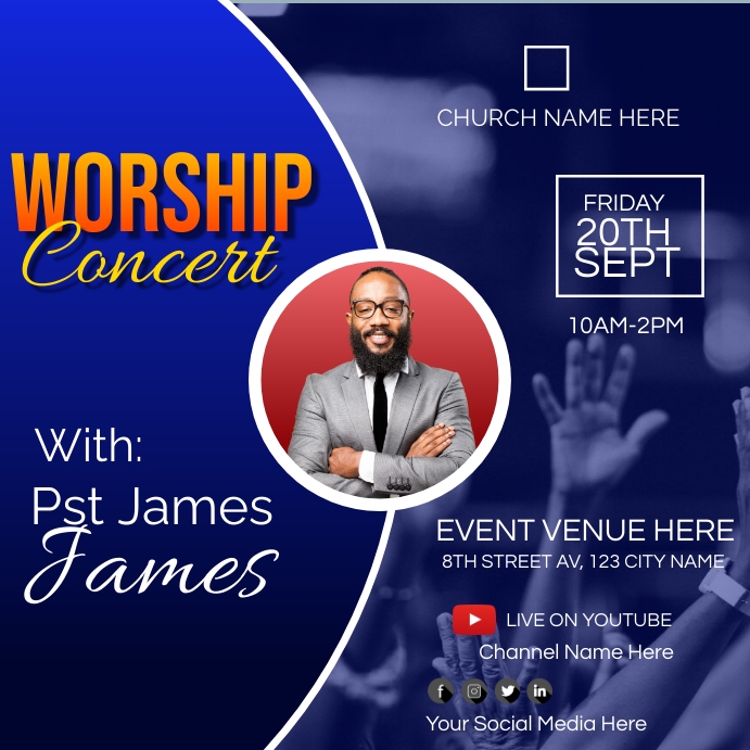 worship experience Publicação no Instagram template