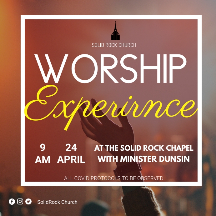 worship experience flyer Instagram Post template