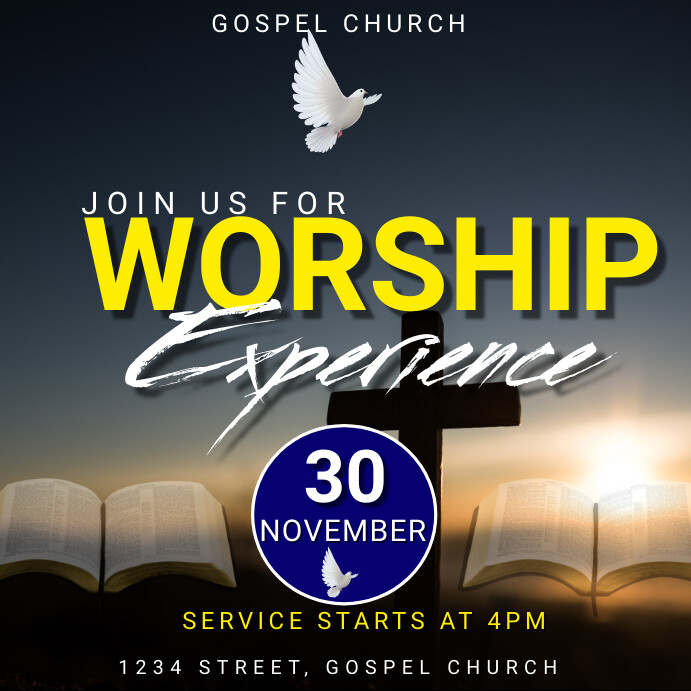 WORSHIP EXPERIENCE FLYER Instagram Post template