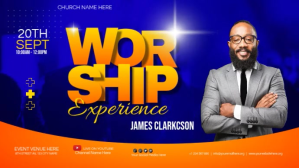 Blu Worship Service YouTube Thumbnail YouTube-Miniaturansicht Template