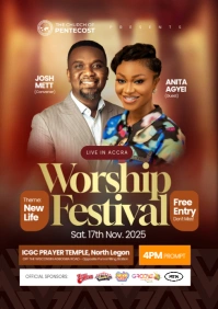Worship Festival Church Event Template A4