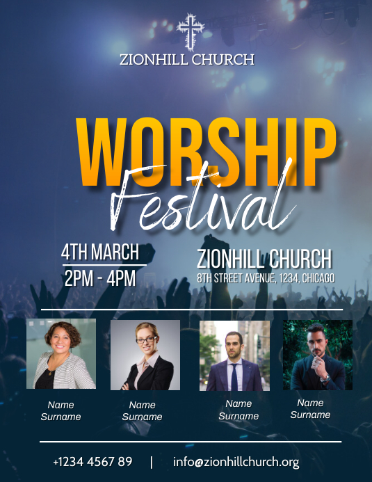 Copy of worship festival flyer PosterMyWall