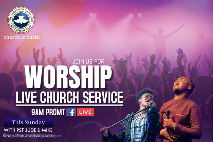 Live Church Service Posters Template | PosterMyWall