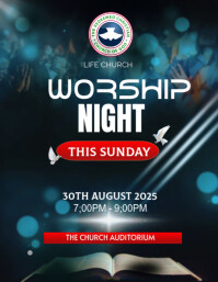 WORSHIP NIGHT Flyer (US Letter) template
