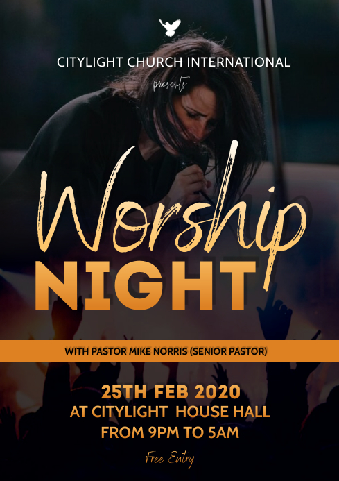 Worship Night Flyer Template Postermywall