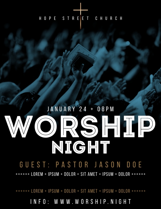 WORSHIP NIGHT FLYER Template PosterMyWall