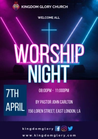 Worship Night Flyer Template A1