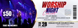 白色 Worship Night Concert Foto Sampul Facebook Template