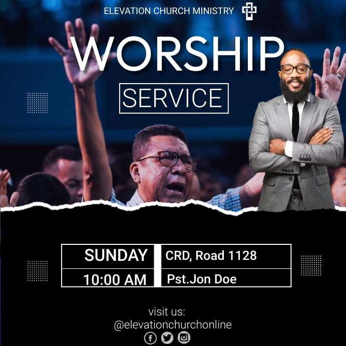 WORSHIP SERVICE (4) Post Instagram template