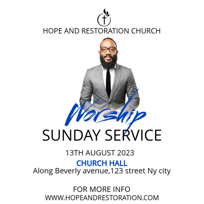 Worship service Instagram Post template