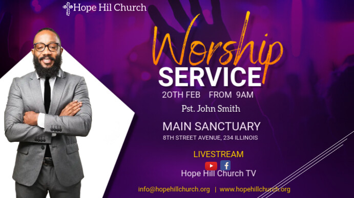 worship service Display digitale (16:9) template