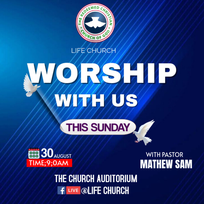 WORSHIP SERVICE Instagram Plasing template