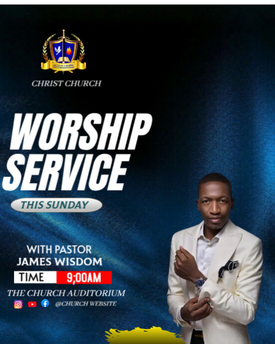WORSHIP SERVICE Instagram Portrait template