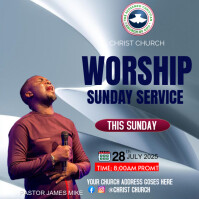WORSHIP SERVICE Instagram Post template