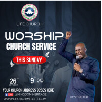 WORSHIP SERVICE Pos Instagram template