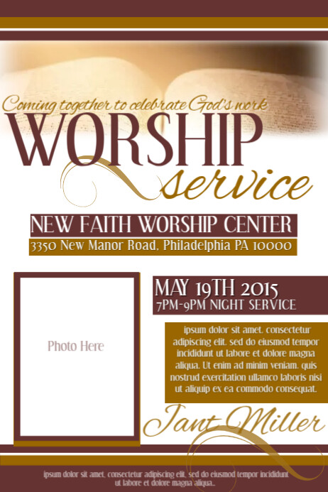 Worship Service template | PosterMyWall