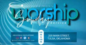 worship sunday church flyer Facebook Shared Image template