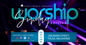 Preto Church Worship Event delt Facebook-billede Template