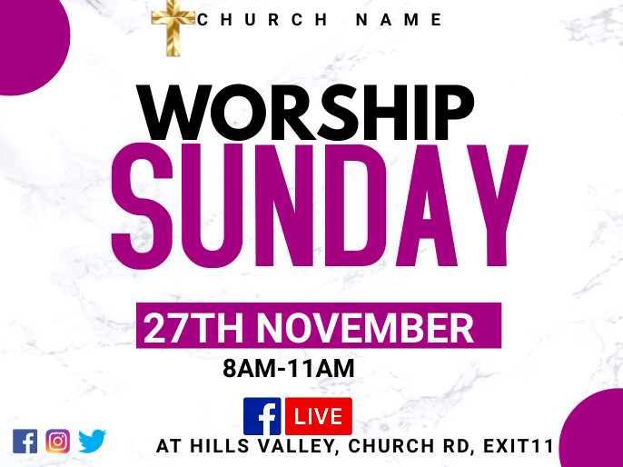 Worship Sunday Template | PosterMyWall