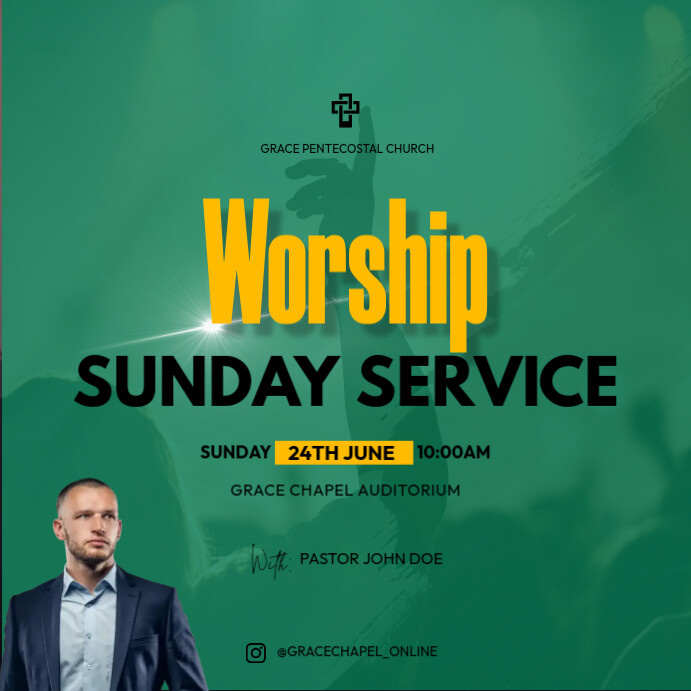 worship sunday Instagram Plasing template