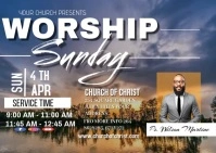WORSHIP SUNDAY Postcard template