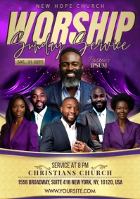 Worship Sunday A2 template