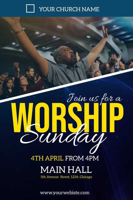 worship sunday flyer Poster template