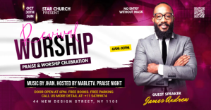紫色 Praise and Worship Event Facebook Event Cover Template