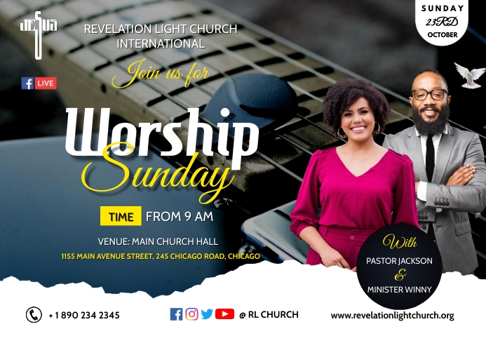 Copy of WORSHIP SUNDAY POSTER | PosterMyWall