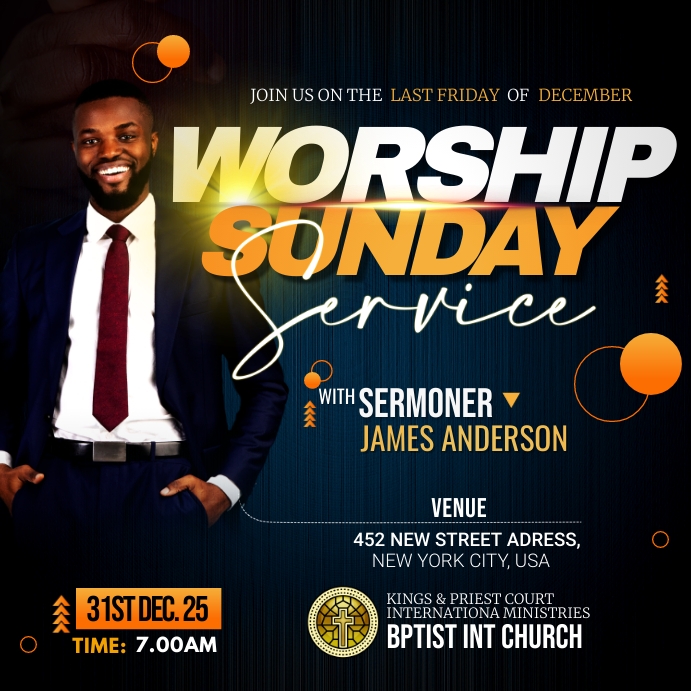 Copy of worship sunday Service Ad | PosterMyWall