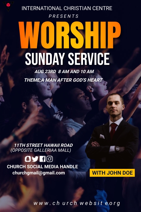 Sunday Service Posts worship Sunday service Template | PosterMyWall