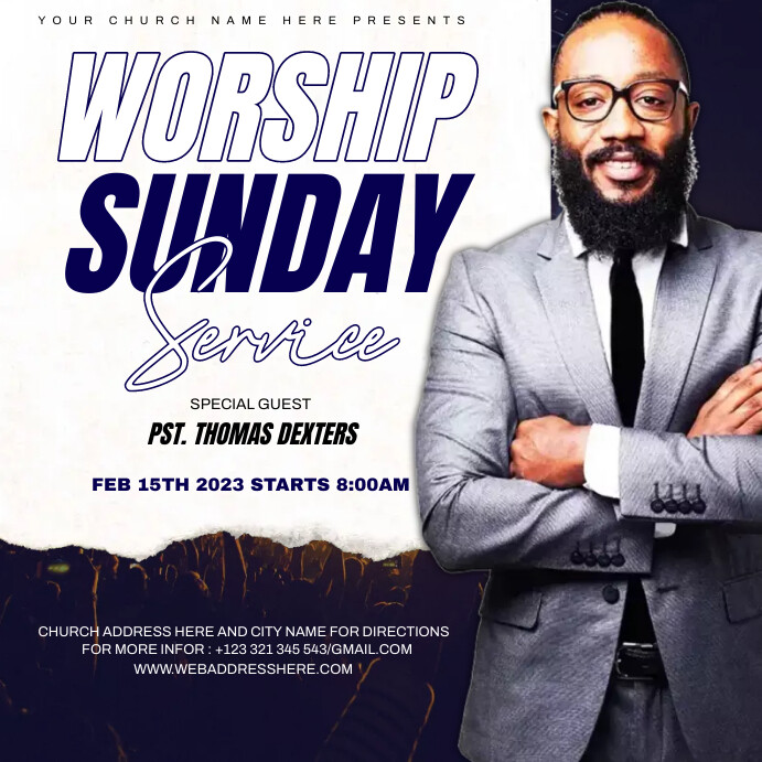 Modèle worship sunday service | PosterMyWall