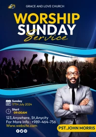 Worship sunday service A4 template