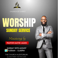 WORSHIP SUNDAY SERVICE Post Instagram template