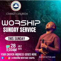 WORSHIP SUNDAY SERVICE Post Instagram template