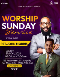 Worship sunday service Flyer (US Letter) template