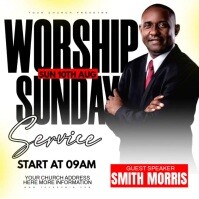 Worship Sunday service Instagram Post template