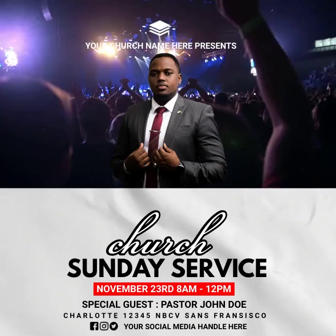 worship sunday service Instagram Plasing template